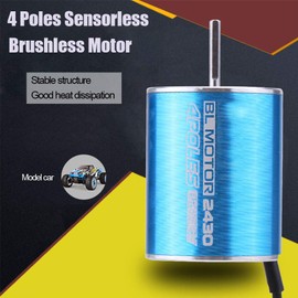 Brushless Motor, RC Brushless Motor Brushless Electric Motor 2430 8200KV 4 Poles Sensorless Brushless Motor w/ ￠2mm Shaft RC Car Motor for 1/16 1/18 RC Model Car