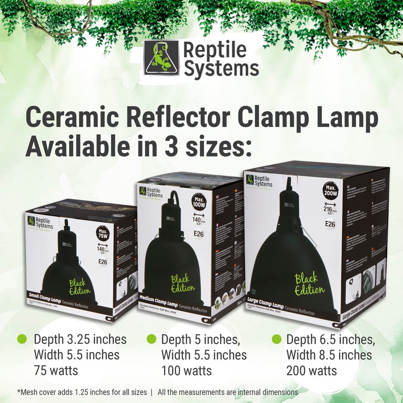 Reptile Systems Ceramic Reptile Clamp Lamp – Easy-to-Use 200w Lighting