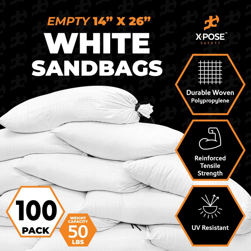 Xpose Safety Heavy Duty Sand Bags with Tie Strings –
