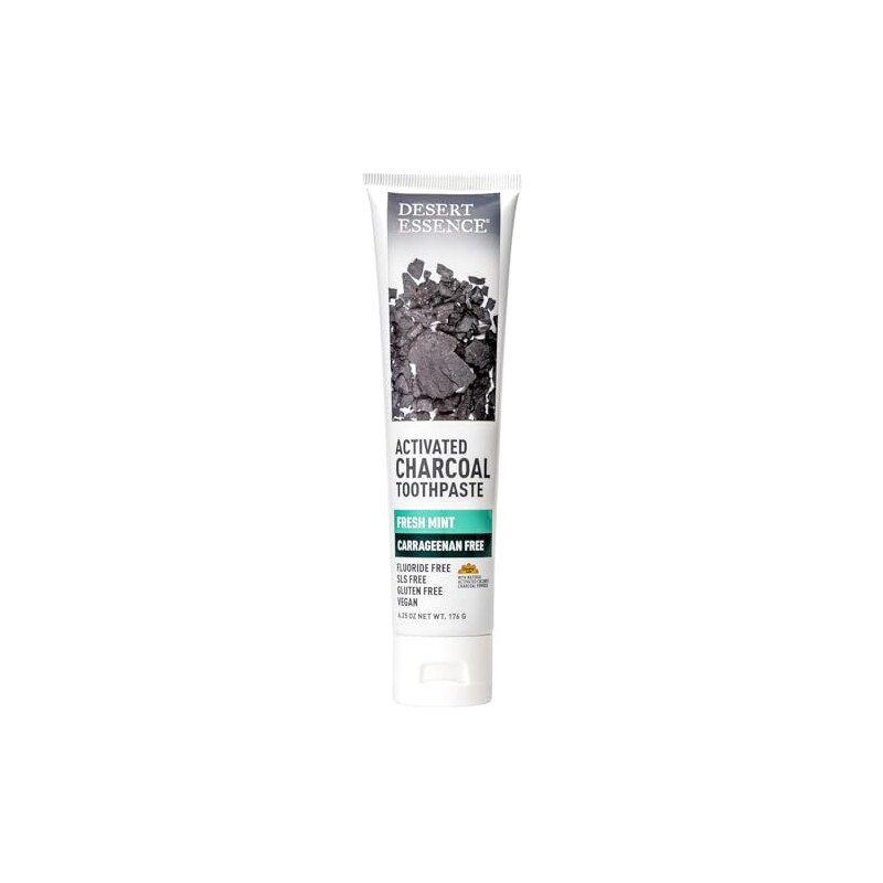 Desert Essence - Carrageenan Free Activated Charcoal Toothpaste Fresh Mint
