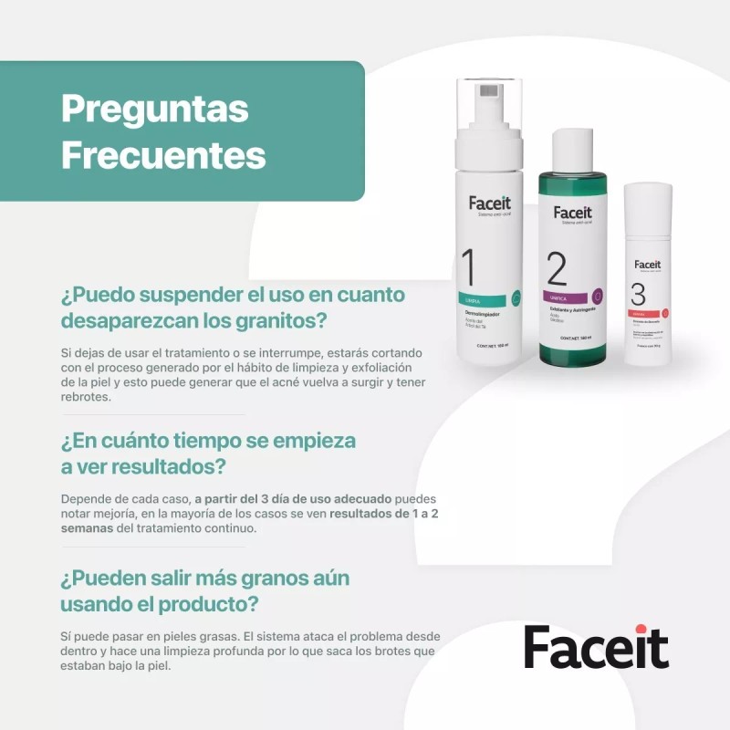 Faceit Sistema O Rutina Contra Acné De Tres Pasos Face