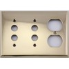 Unlacquered Polished Brass 3 Gang Combination Switch Plate - 2