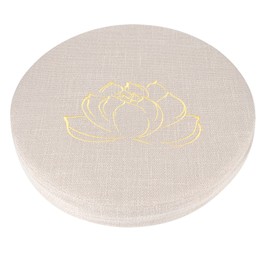 Embroidery Linen Cushion Thickened Round Straw Yoga Mat Home Balcony Seating CushionBeige #1