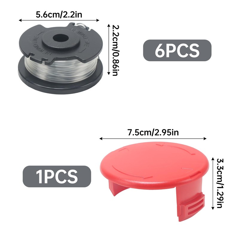 COEWUR Replacement Thread Spool with Trimmer Cover Grass Trimmer Thread