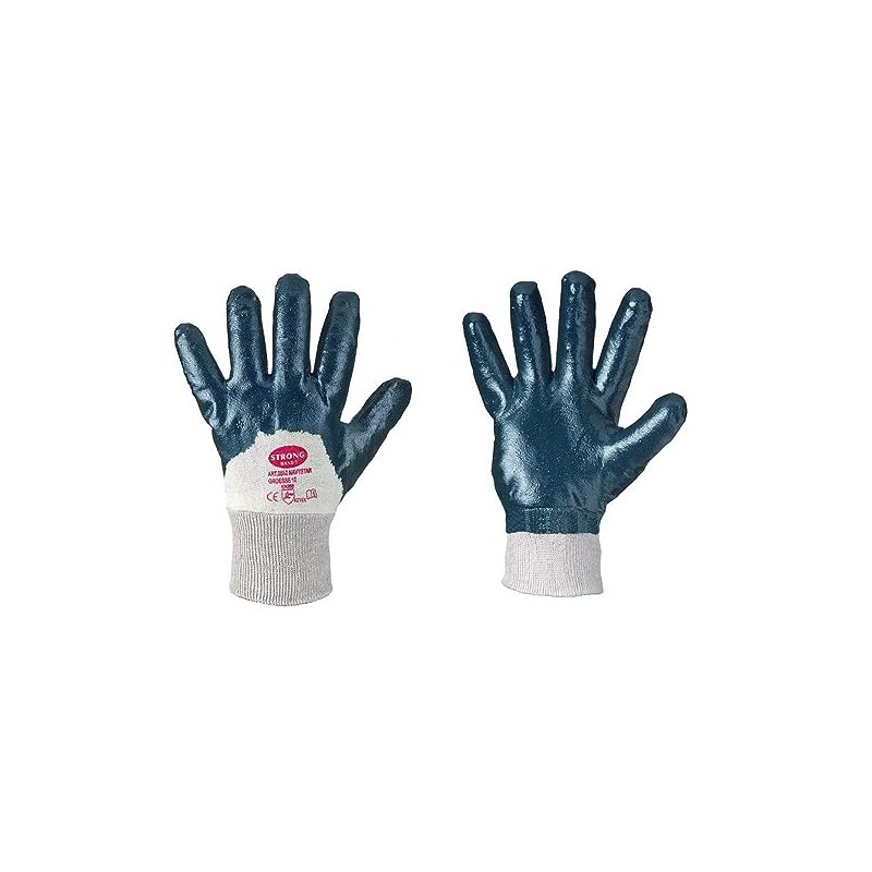 Navystar Nitrile Gloves Blue Size 9 with Knitted Cuff, EN