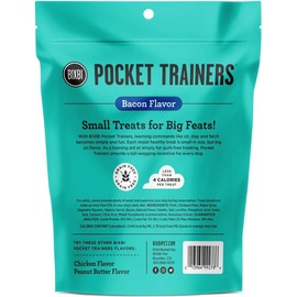 CHRONOS ENTERPRISES LLC Bixbi-Pocket Trainers Soft Moist Dog Training Treats - Four Total Flavors: Bacon, Salmon, Peanut Butter, and Chicken + Pet Paws Notepad (6oz Each, 24oz Total)
