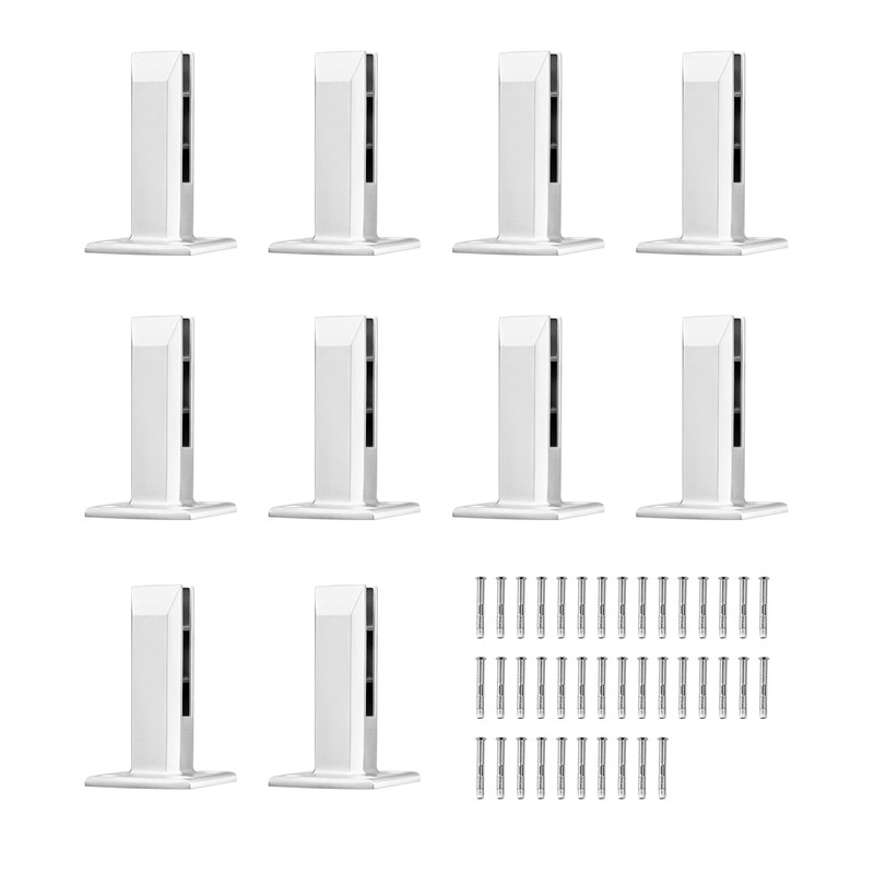 VEVOR Glass Clamp, 10 PCS Square Glass Railing Bracket for
