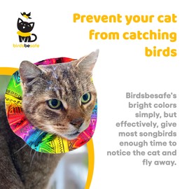 Birdsbesafe® Tribal Stripes Cat Collar Cover - Bird Warning Cat Collar, Scientifically Proven to Help Prevent Your Cat from Catching Birds - Please Purchase Breakaway Collar Separately