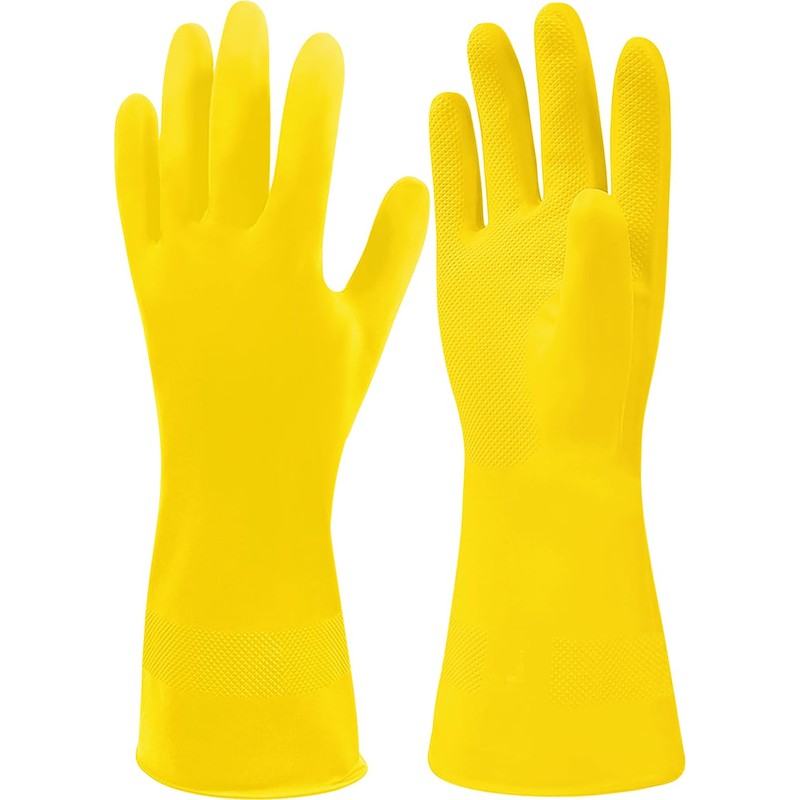 SteadMax 3/6 Pairs Cleaning Gloves, Reusable Natural Rubber Dish Gloves,