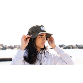 Surf Monkey Safari Hat with Removable Cord Upf50 Waterproof Recycled Size S/M and L/XL, Green, L-XL