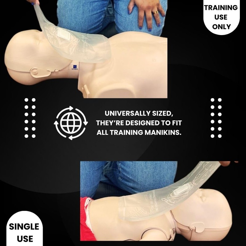 MCR Medical Pack of 200 CPR Training Shields, Individually Wrapped,
