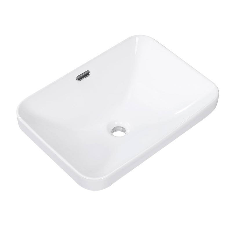 KARAMAG Bathroom Vessel Sink 20.6'' x 14.7'' Semi Recessed Bathroom