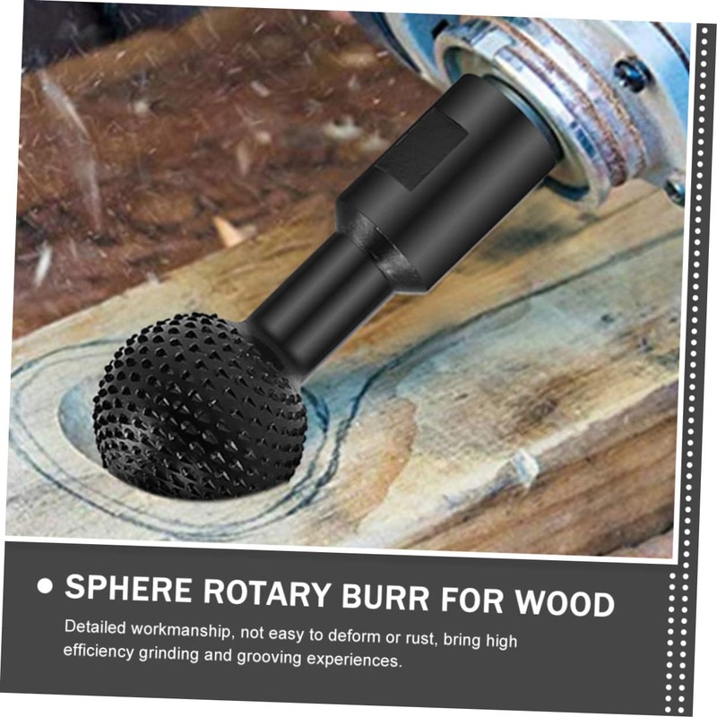 Ipetboom Sphere Rotary Burr for Woodworking Angle Cutter Tool Round