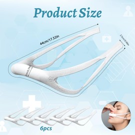 6Pcs Elastic Nose Bandage, Breathable Nasal Dressing Holders, Absorbent Nose Swathe, External Nose Mesh, Post Operative Ear Swathe with Loops, Nose Bleed Stopper for Home Office Travel