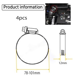 4 Pack 304 Stainless Steel Duct Clamp Worm Gear Adjustable 78mm-101mm Hose Clamp,Pipe Clamp Dryer Vent Clamp Thumb Screw Clamps for Plumbing,Mechanical