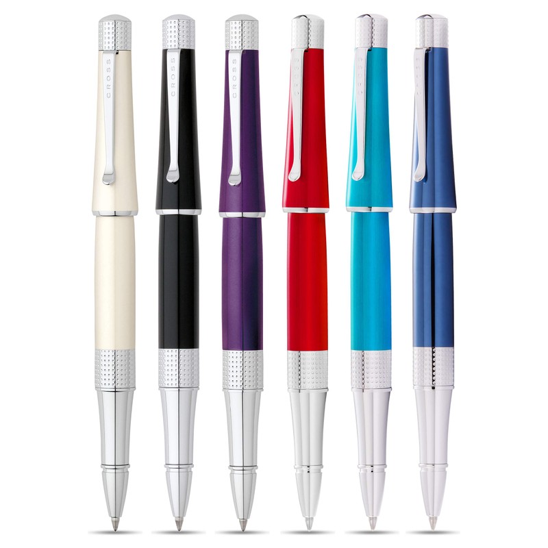 CROSS Beverly Black Lacquer Rollerball Pen with Polished Chrome Appointments
