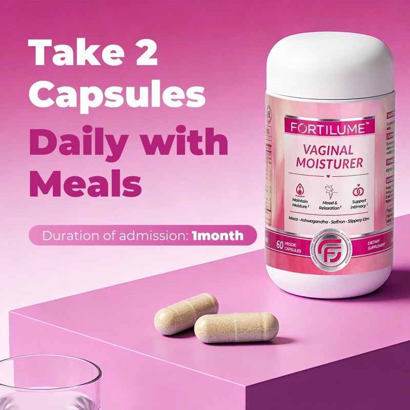 FORTILUME Vaginal Moisture & Mood Supplement for Women, 60 Capsules