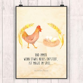 Mr. & Mrs. Panda DIN A4 Poster Chicken Pride, Gift, Yard Animals, Pregnancy, Farmer, Wall Decoration, Magic, Wall Decoration Picture, Farm