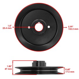 Caltric Deck Pulley for Gravely 991010 991016 991021 PM148X 991024 991031 PM152M 52"
