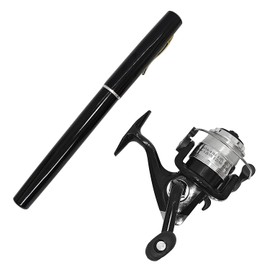 Portable Pocket Telescopic 38inch Mini Pen Fishing Rod Spinning Reel Combos Pen Folded Fishing Pole Spinning Wheel Gift for River, Lake, Reservoir, Ice Fishing and So On (Blue)