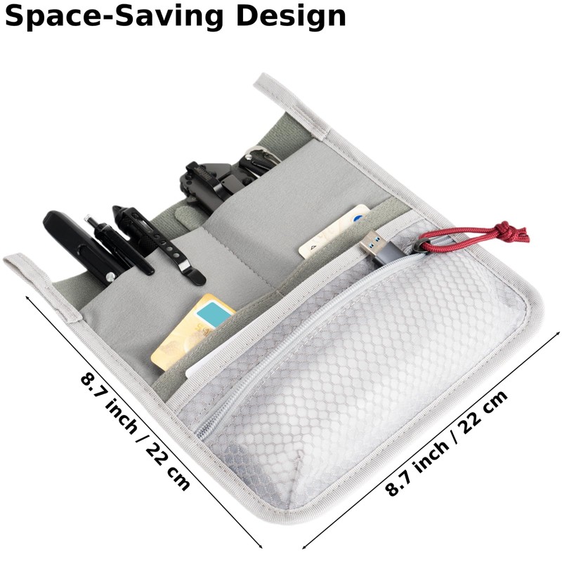 Multi Pocket Admin Organizer for Backpack, Hook and Loop Pouch