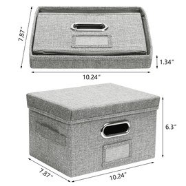 Remowith Greeting Card Organizer and Storage Box with 20 Pcs Adjustable Dividers, Storing Cards with 84 Pcs Labels Perfect for Storing Greeting Cards, Envelopes, Photos 2 Pack Grey