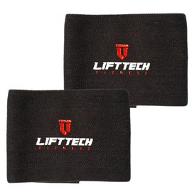 Lift Tech Fitness Comp Elbow Sleeves for Compression & Support (1 Pair) - Elbow Wraps for Weightlifting, Powerlifting, Strength Training - Elbow Braces for Men & Women in Black, 13'' - Pair of 2