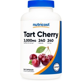 Nutricost Tart Cherry Extract 3000mg Equivalent (from 300mg of 10:1 Extract), 240 Vegetarian Capsules - Gluten Free, Non-GMO