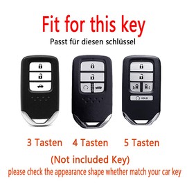 HIBEYO Smart Car Key Case Fits Honda Protective Remote Key Case Cover for Honda CR-V Jazz Civic HR-V Key Case with Leather Key Fob Car Accessories 3-Button Brown