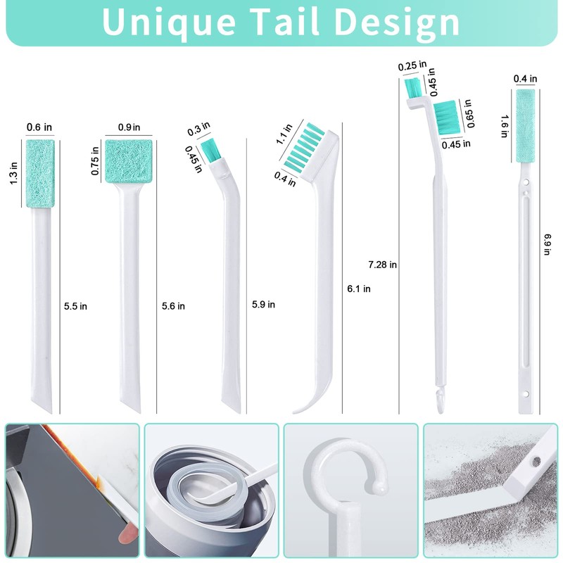 Lumkew Small Cleaning Brush Tight Spaces, 8pcs Crevice Cleaning Brushes