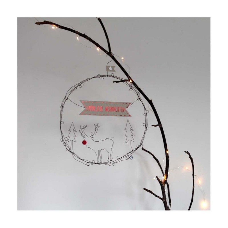 Good old Friends Winter Door Wreath Deer