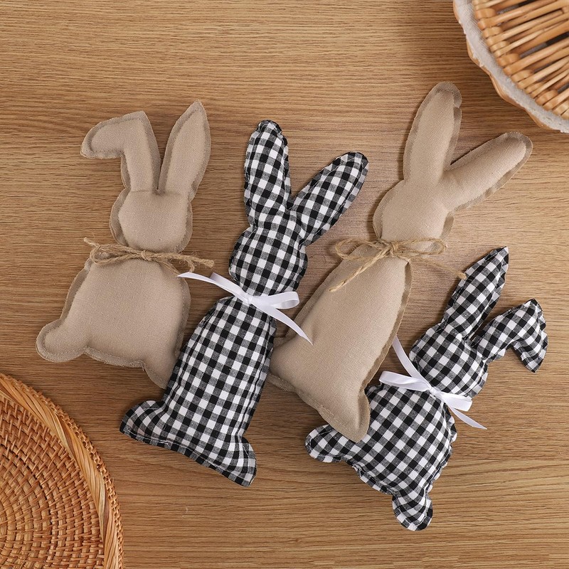 GISELA D Decorative Easter Bunny Set, 4 Pieces, Fabric Bunnies