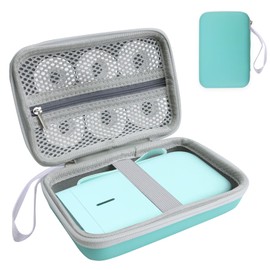 ROEOWENE Bag for SUPVAN E10 Label Printer, Labelling Device, Mini Printer, Protective Case for Nelko P21/NIIMBOT D110/Pristar P15 Bluetooth Labelling Device, Portable Label Printer (Bag Only), Green