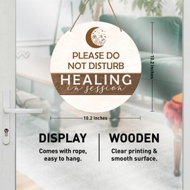 HSNBT Healing in Session Door Sign, in Session Door Hanging Sign for Therapists Counselor Therapy Office Spa Room Reiki Studio Decor Do Not Disturb Door Sign Wall Decorations Massage in Session