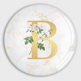 Evans1nism Monogram Initial B Fridge Magnets Glass Strong Magnets Alphabet White Floral Strong Magnet Family Name Perfect Magnet Decals for Winter Holiday Metal Door Garage Car