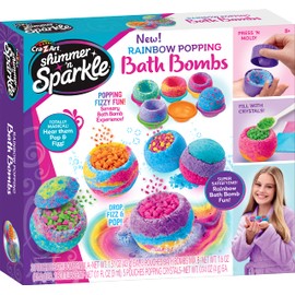 Shimmer and Sparkle 17345 Shimmer N Sparkle Rainbow Popping Make Your own fizzing kit Childrens Colourful Scented Bath Bombs