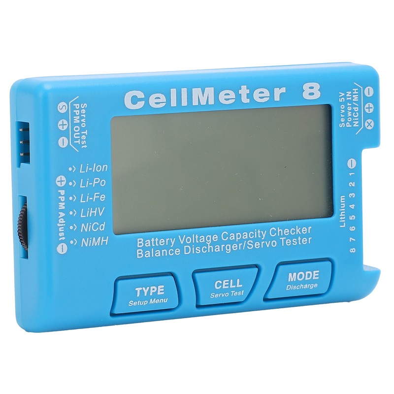 CellMeter‑8 Multifunctional LCD Battery Capacity Checker Backlight Voltage Servo Tester