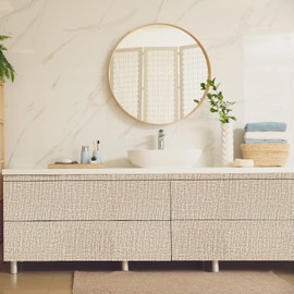 Yancorp 10ft Textured Fabric Wallpaper Faux Grasscloth Khaki Peel and Stick Wallpaper Self-Adhesive Wallpaper Linen Removable Wallpaper Cabinets Counter Top Liners