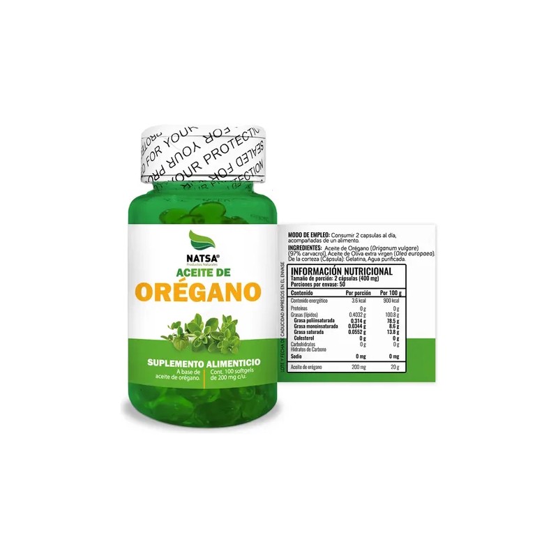 Aceite De Orégano 100 Cápsulas, Calidad Premium