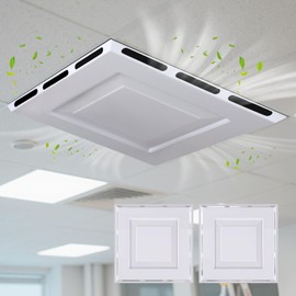CroBlissful 2 Pcs 24" x 24" Ceiling Vent Deflector 4-Way Air Vent Deflector Commercial Air Diverter for 2'x2' Drop Ceiling Grid No Tools Required Redirector for Offices, Classrooms, and Spaces