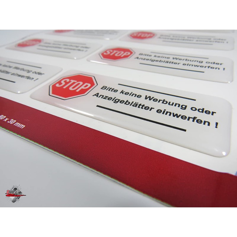 BIKE-label Letterbox Stickers 3D 80 x 30 mm Pack of