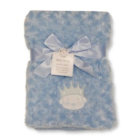 Baby Boys Wrap Blanket with 'Prince' Embroidery
