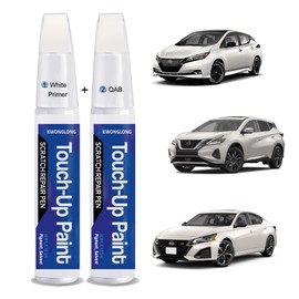 for Nissan QAB Pearl White Tricoat Touch up Paint, 2-in-1 Scratch Repair Pen Exact Color Match, Car Scratch Repair Pen