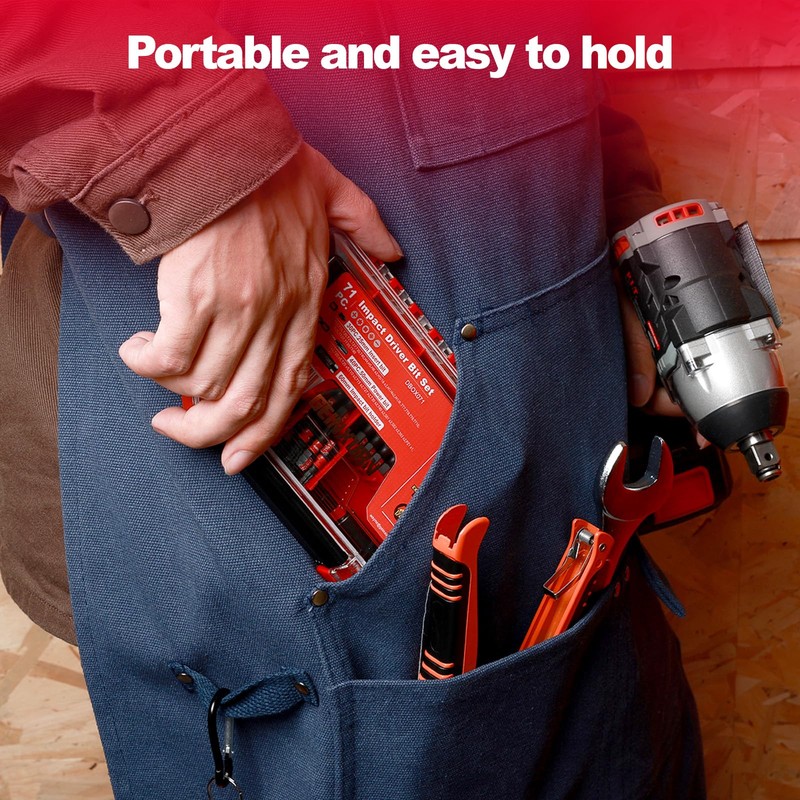 Geinxurn Impact Screwdriver Bits Set, 71pieces Case Storage Magnetic S2