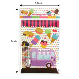 Tiny Mills Ice Cream Coloring Books with Crayons Party Favors with 12 Coloring Books and 48 Crayons, Favor Bag Filler, Carnival Giveaways