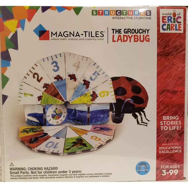 Magna-Tiles -The Grouchy Lady Bug,16 Piece Set, World of Eric Carle,