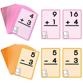 PAVIKE Math Practice Cards [2 x 3] Addition and Subtraction Flash Cards Kids Math Set for Home Practice Addition and Subtraction Cards, Educational Toys, Interactive Tools for Ages 6-8