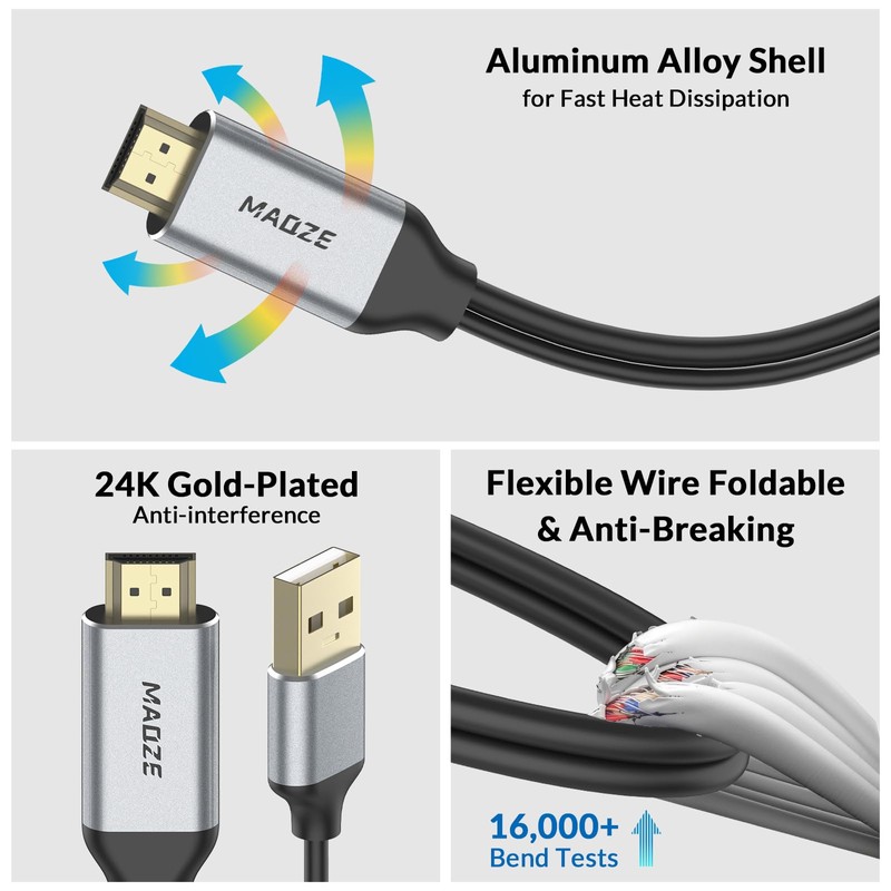 HDMI to USB C Cable 4K@60Hz 0.75ft, Unidirectional Adapter for