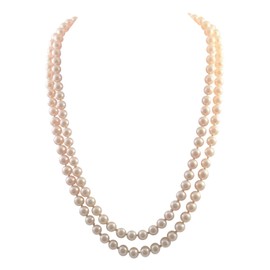 3 SETS Ivory Pearl Necklace Set Two Strand 6mm Bridesmaid Jewelry (#192) (3)