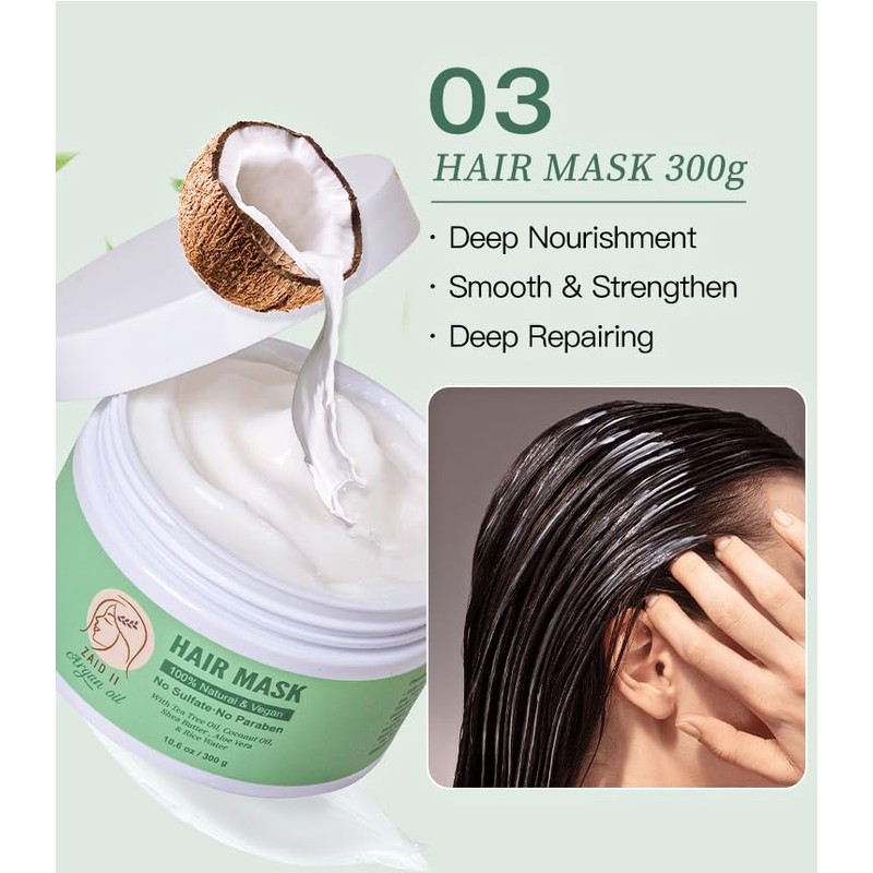 ZAID II Natural Argan Oil - 4 Step Hair Care